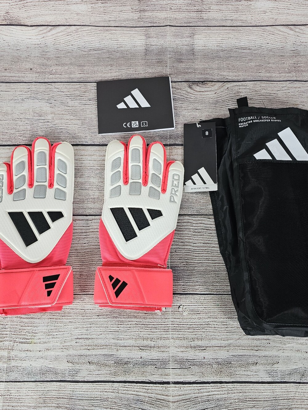 NEW adidas Predator GL Match Goalkeeper Gloves Men's Soccer Gloves Size 8 KA7783
